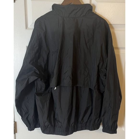 Vintage Nike Jacket Men's Extra Large Black Full Zip Swoosh Windbreaker 90s - Picture 4 of 6